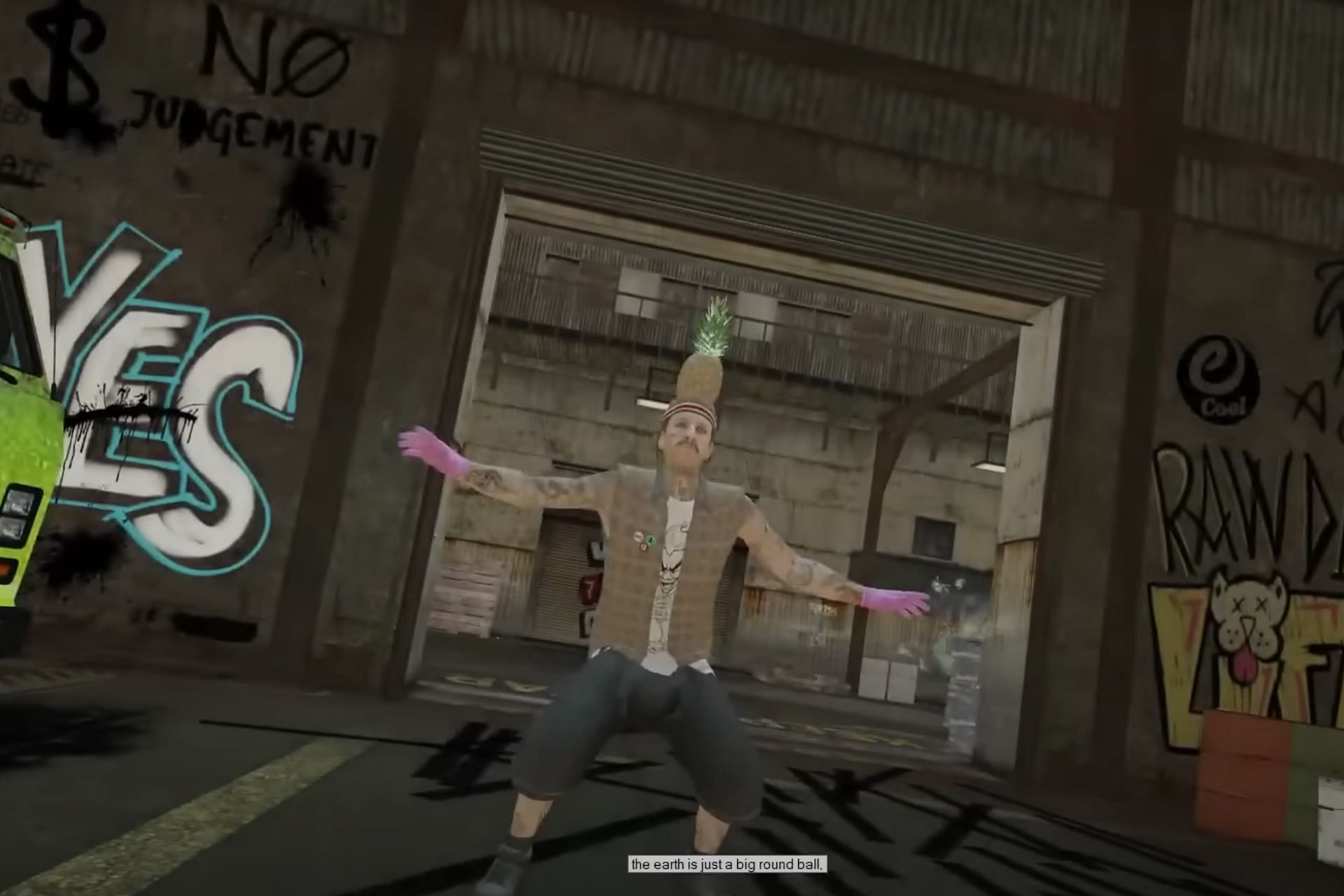 A leaked scene depicting Labrat in a tipsy state in the game (Image via YT/Lucas7yoshi)