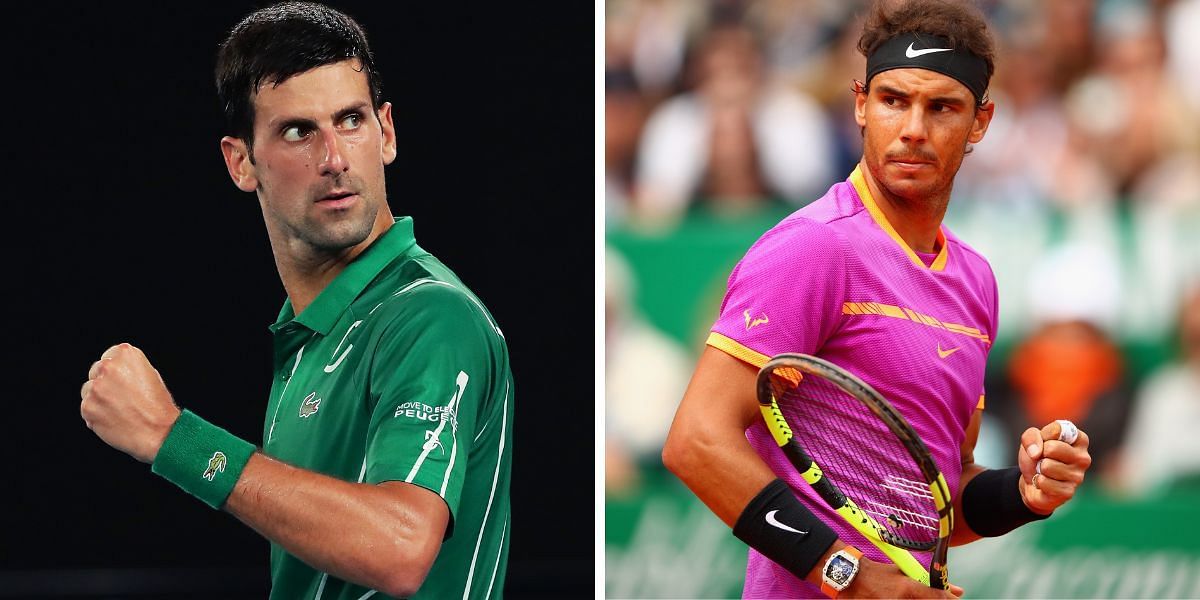 Novak Djokovic (L) and Rafael Nadal.