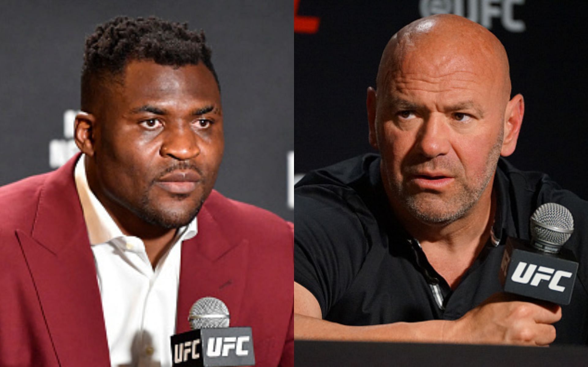 Francis Ngannou (left), Dana White (right)