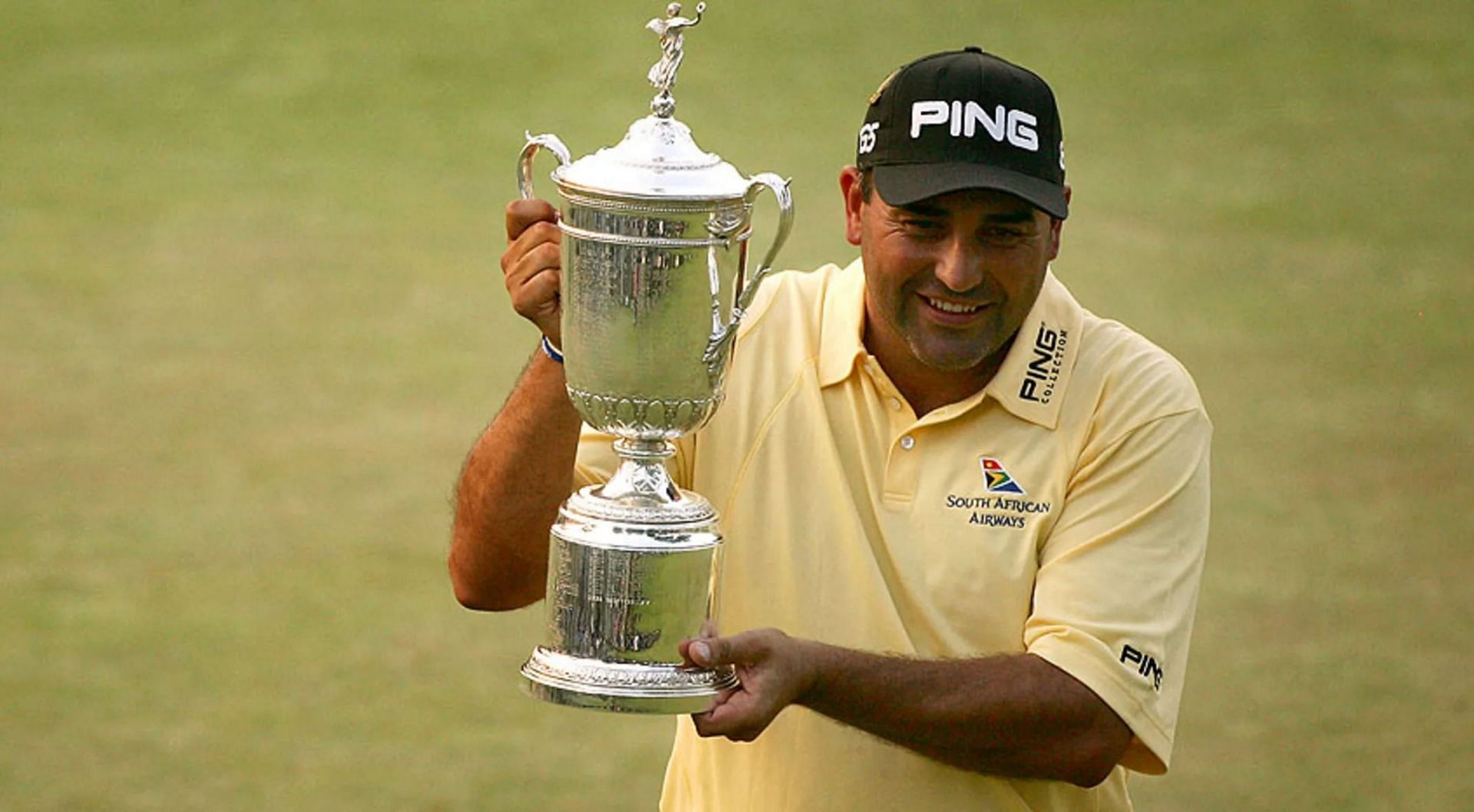 Angel Cabrera with 2007 US Open trophy, his first Major championship on Tour