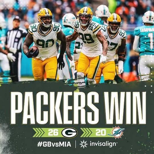 Summary and highlights of Green Bay Packers 26-20 Miami Dolphins in NFL