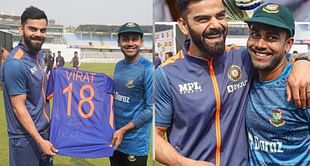 मेहदी हसन मिराज को विराट कोहली से मिला खास तोहफा, तस्वीर साझा करते हुए कोहली को बताया 'महानतम क्रिकेटर'