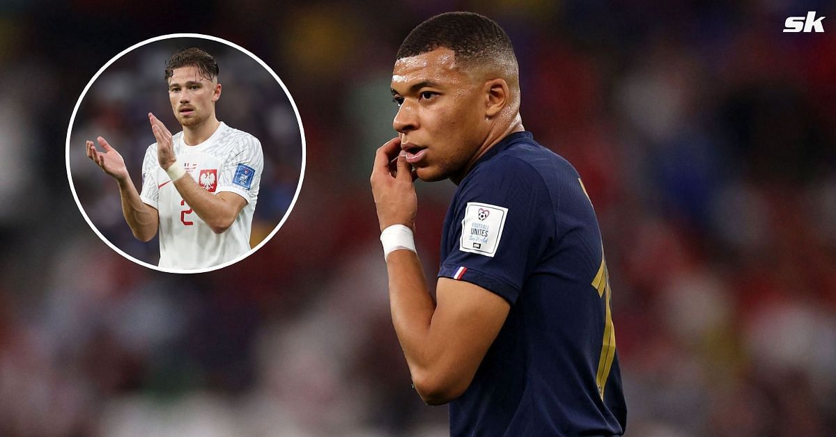 France superstar Kylian Mbappe; [inset] Matty Cash.