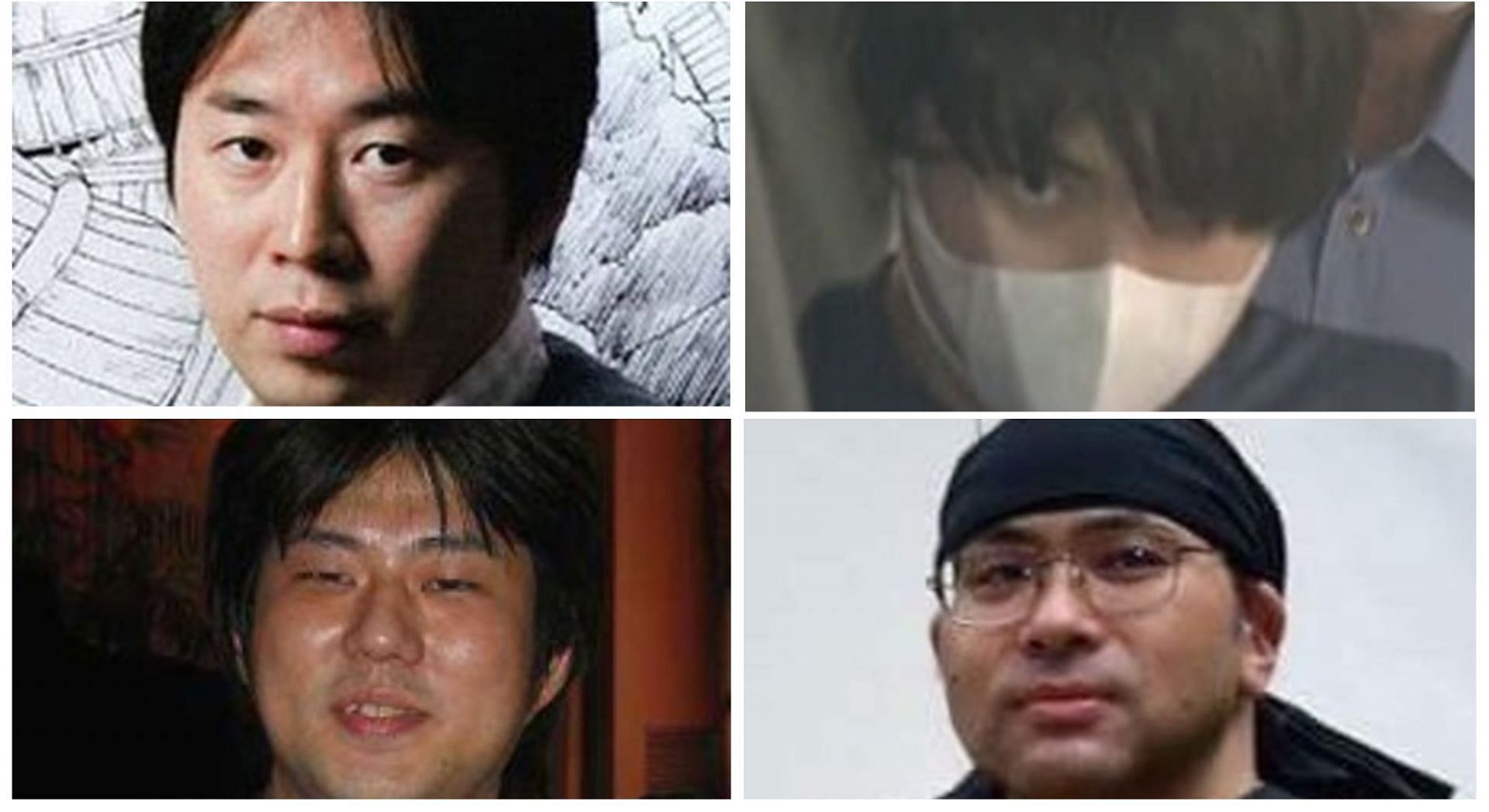 Four controversial mangaka: (from left to right) Kishimoto, Matsuki, Oda, and Watsuki (Image via Sportskeeda)