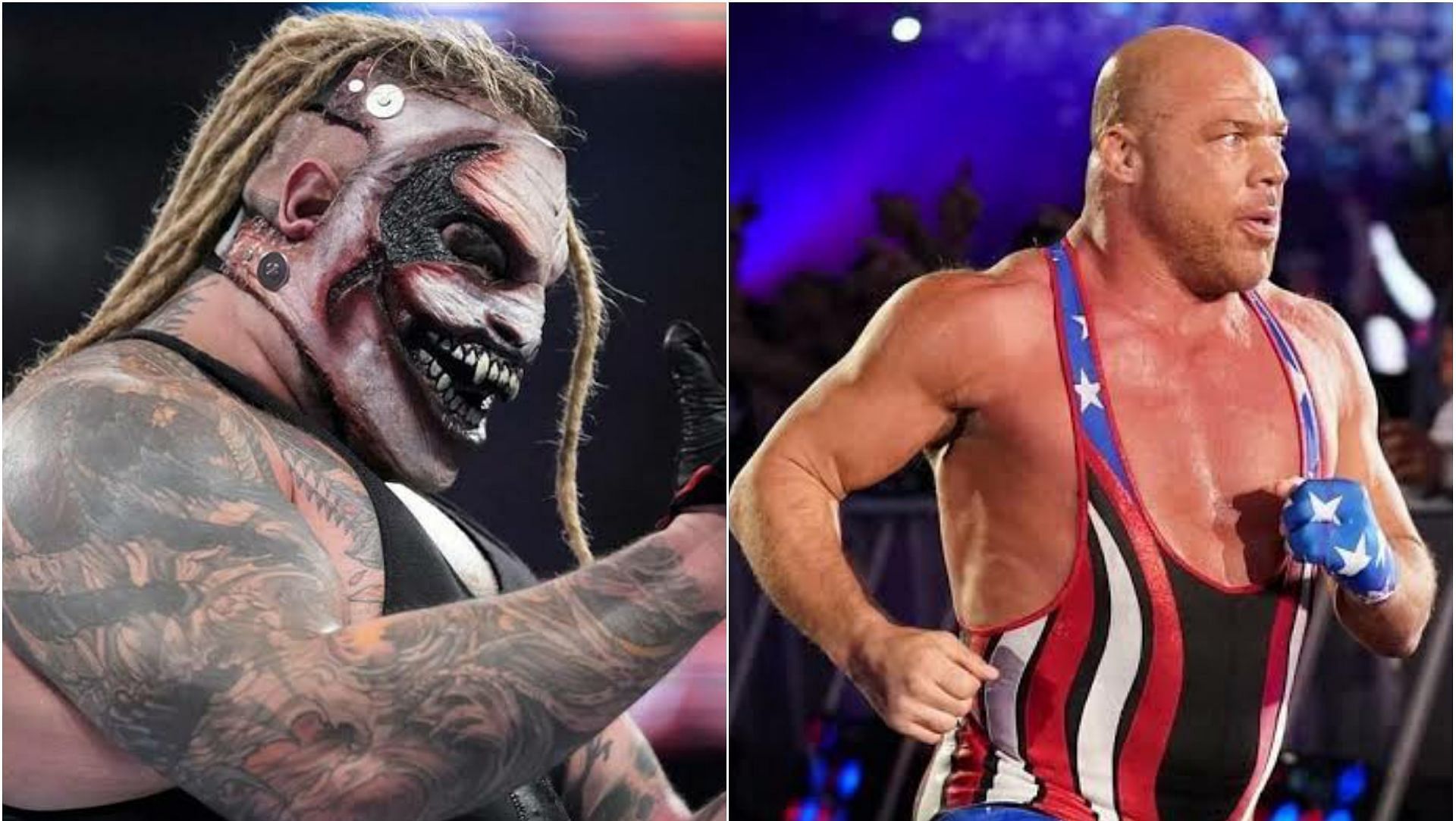 Bray Wyatt (left); Kurt Angle (right)