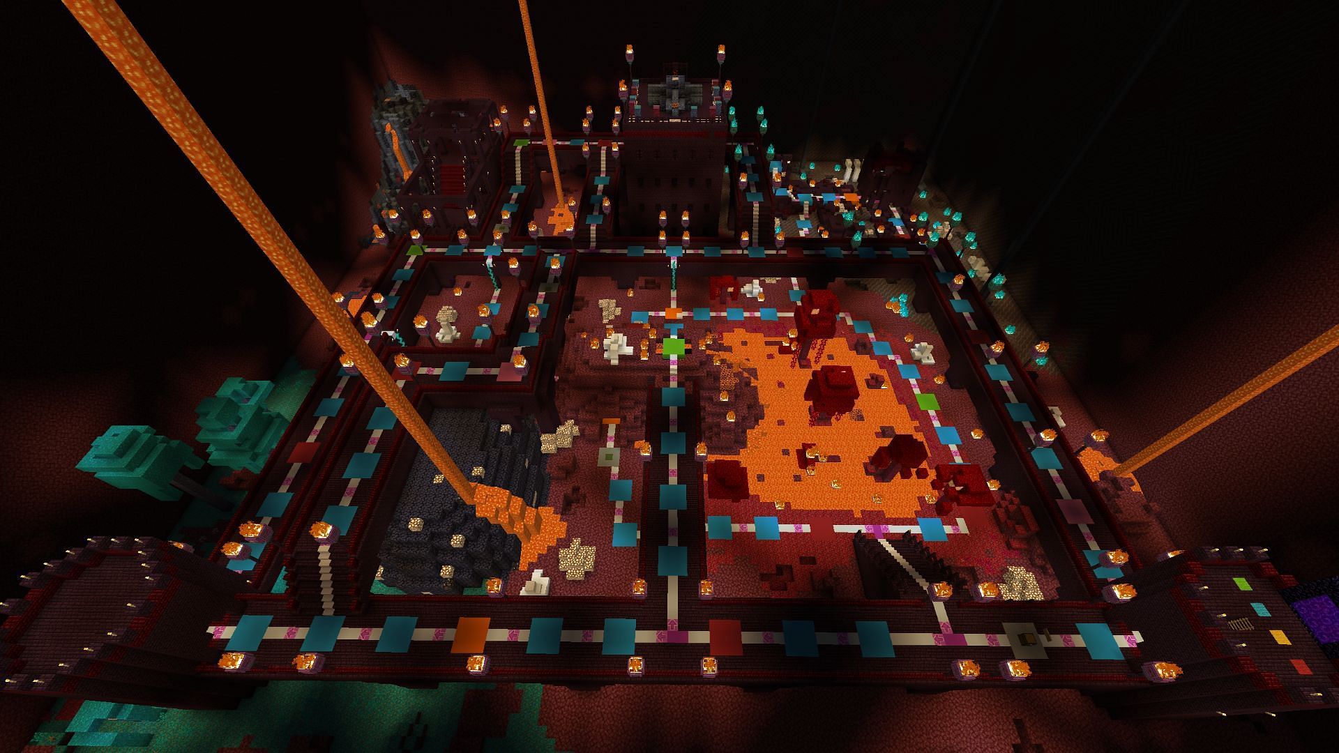 The Diabolic War Fort in Minecraft&#039;s Super Voxel Party map (Image via TheNerdyGingerYT/CurseForge)