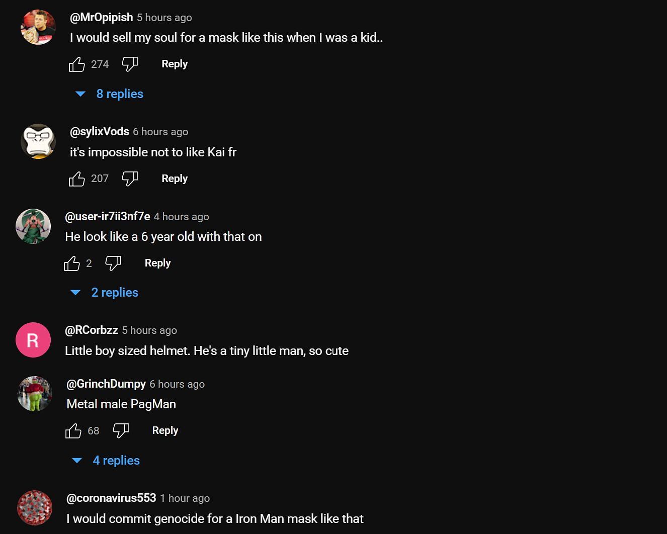 Fans share their reaction to Kai Cenat&#039;s Iron Man mask (Image via xQc Clips YouTube)