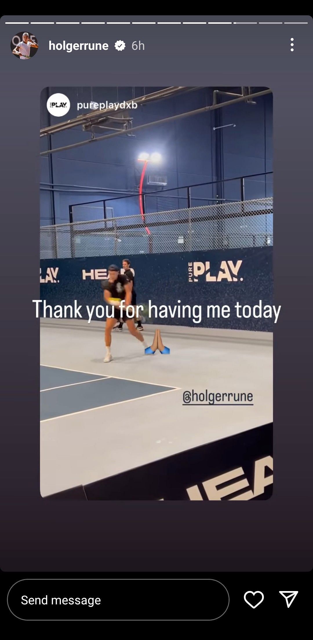 Holger Rune credits the organizers on Instagram for inviting him for the session