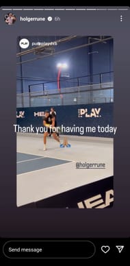 Holger Rune credits the organizers on Instagram for inviting him for the session