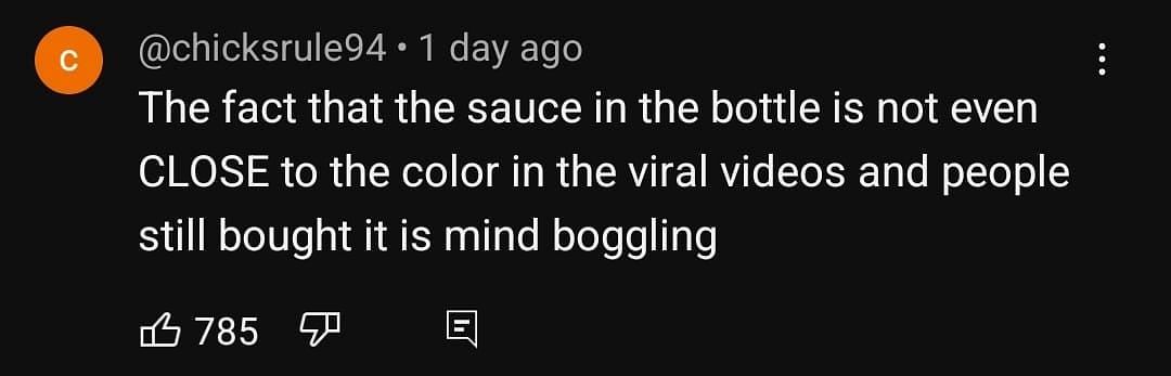A netizen accused Dave&#039;s Gourmet and Chef Pii of changing the color of the sauce at the time of market launch. (Image via TikTok)