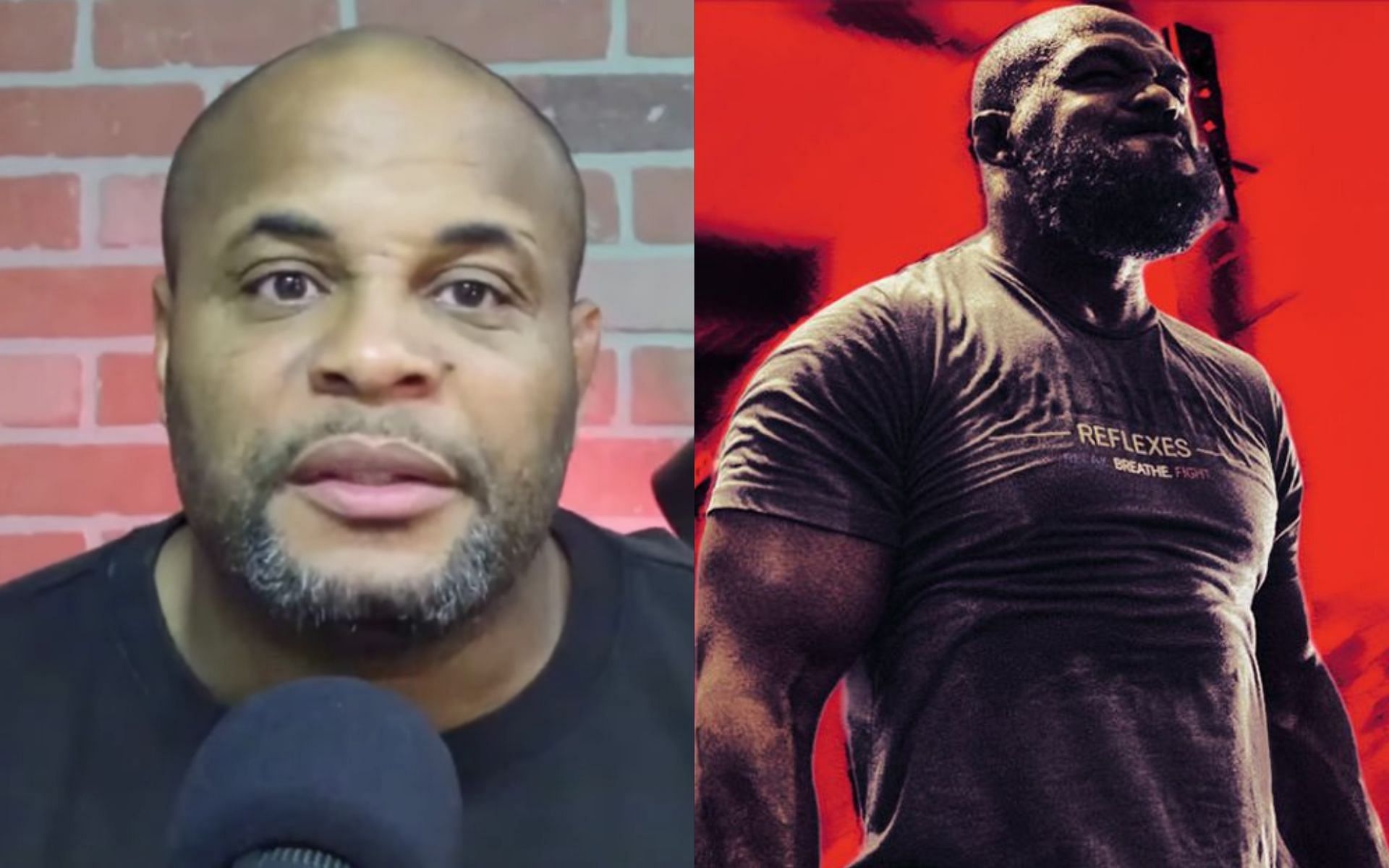 Daniel Cormier [Left] Jon Jones [Right] [Images courtesy: @Daniel Cormier (YouTube), @MMAJunkie (Twitter)]