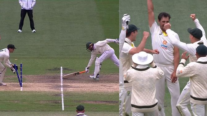 [Watch] Absolute chaos in the middle for South Africa as Mitchell Starc finds Keshav Maharaj short with fantastic pick-up-and-throw