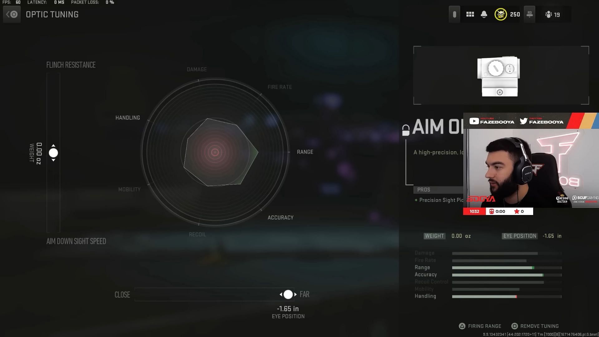 Aim OP-V4 tuning (Image via Activision and YouTube/Faze Booya)