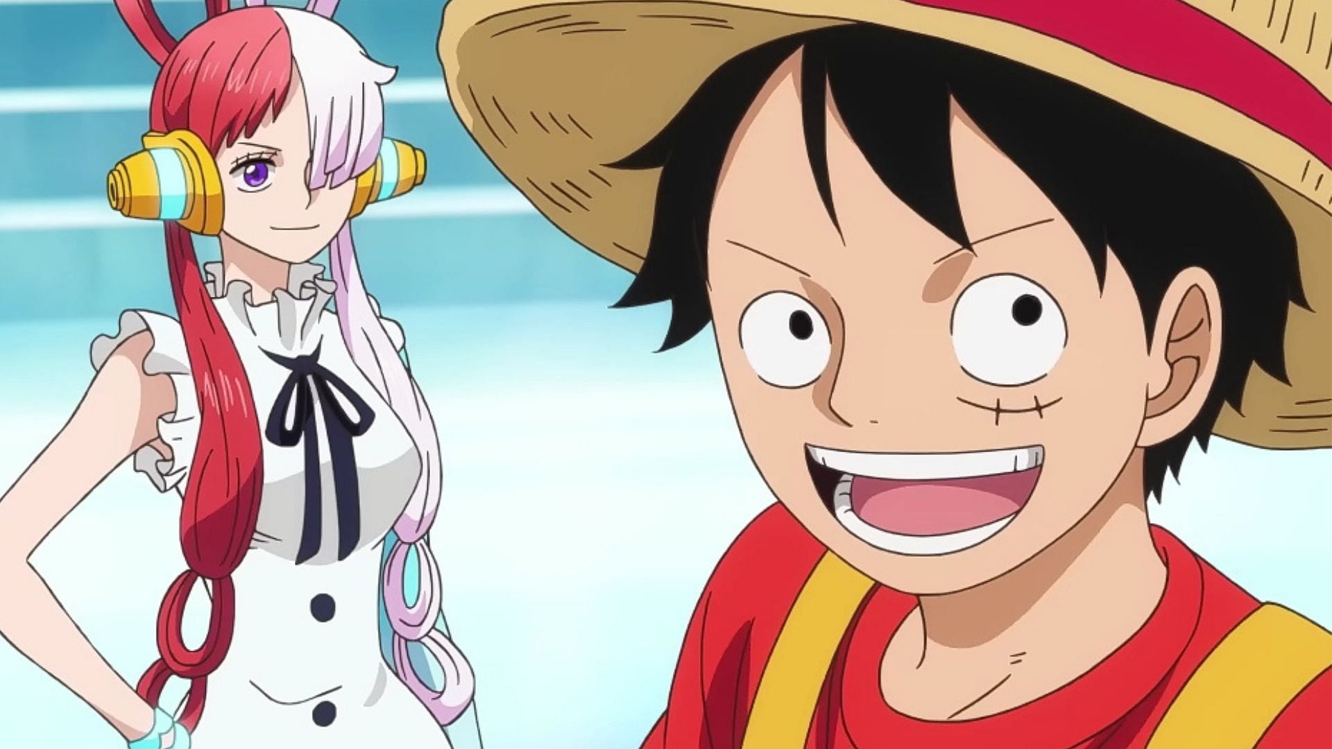 Luffy and Uta onstage as seen in the film One Piece Film: Red (Image via Toei Animation)