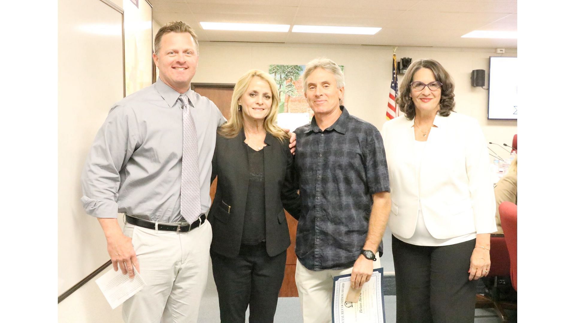 Principal Jason Manning (L) with other staff members of Modesto High (image via Facebook/Modesto City Schools)