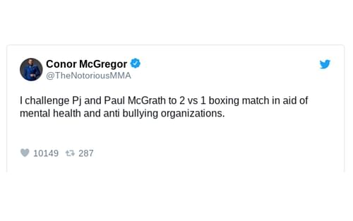 Conor McGregor's now deleted tweet