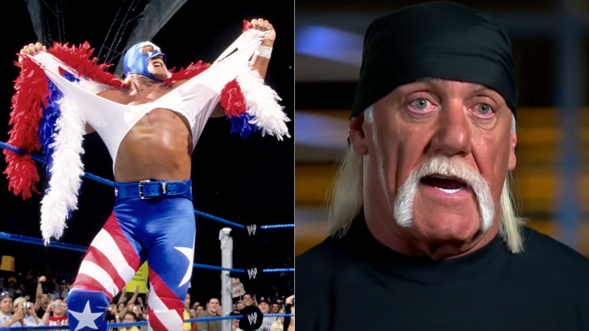 Mr. America (left); Hulk Hogan (right)