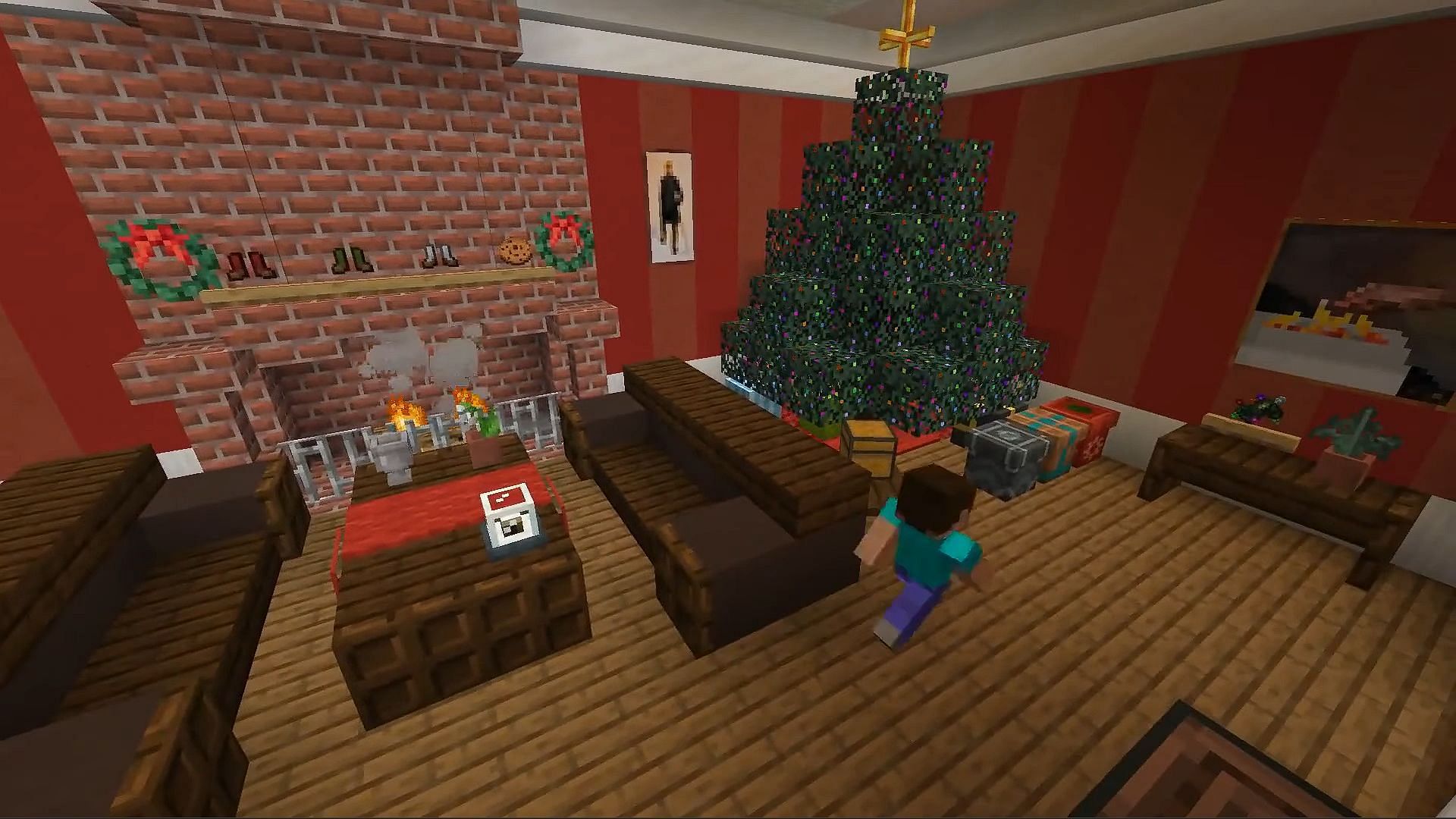 This Minecraft mod is most famous for its Christmas features and decorations (Image via YouTube/Supplementaries)