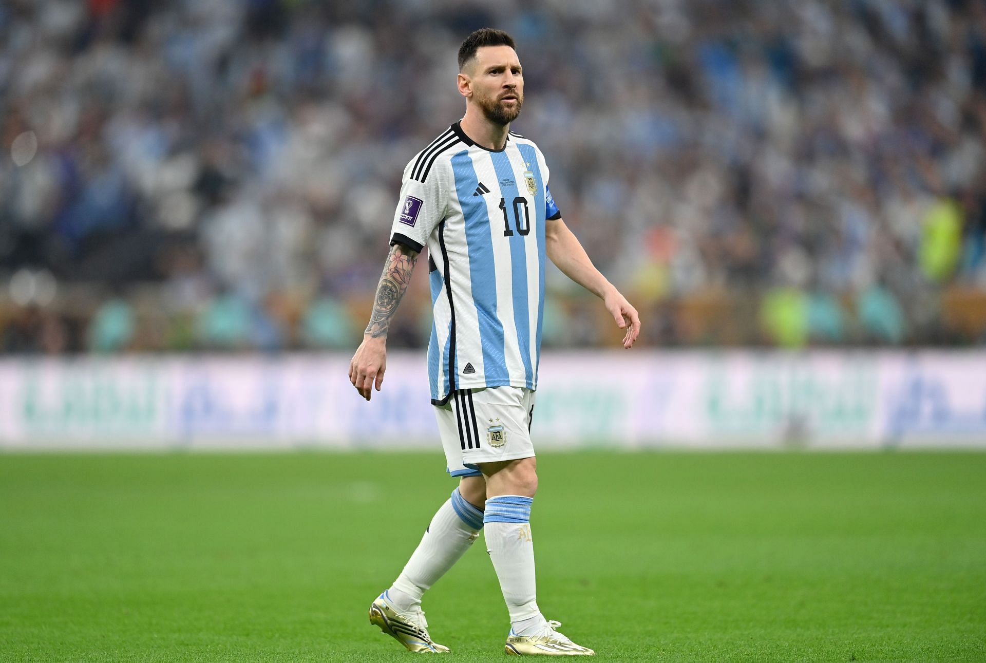 Lionel Messi ahead of the FIFA World Cup final between Argentina and France.