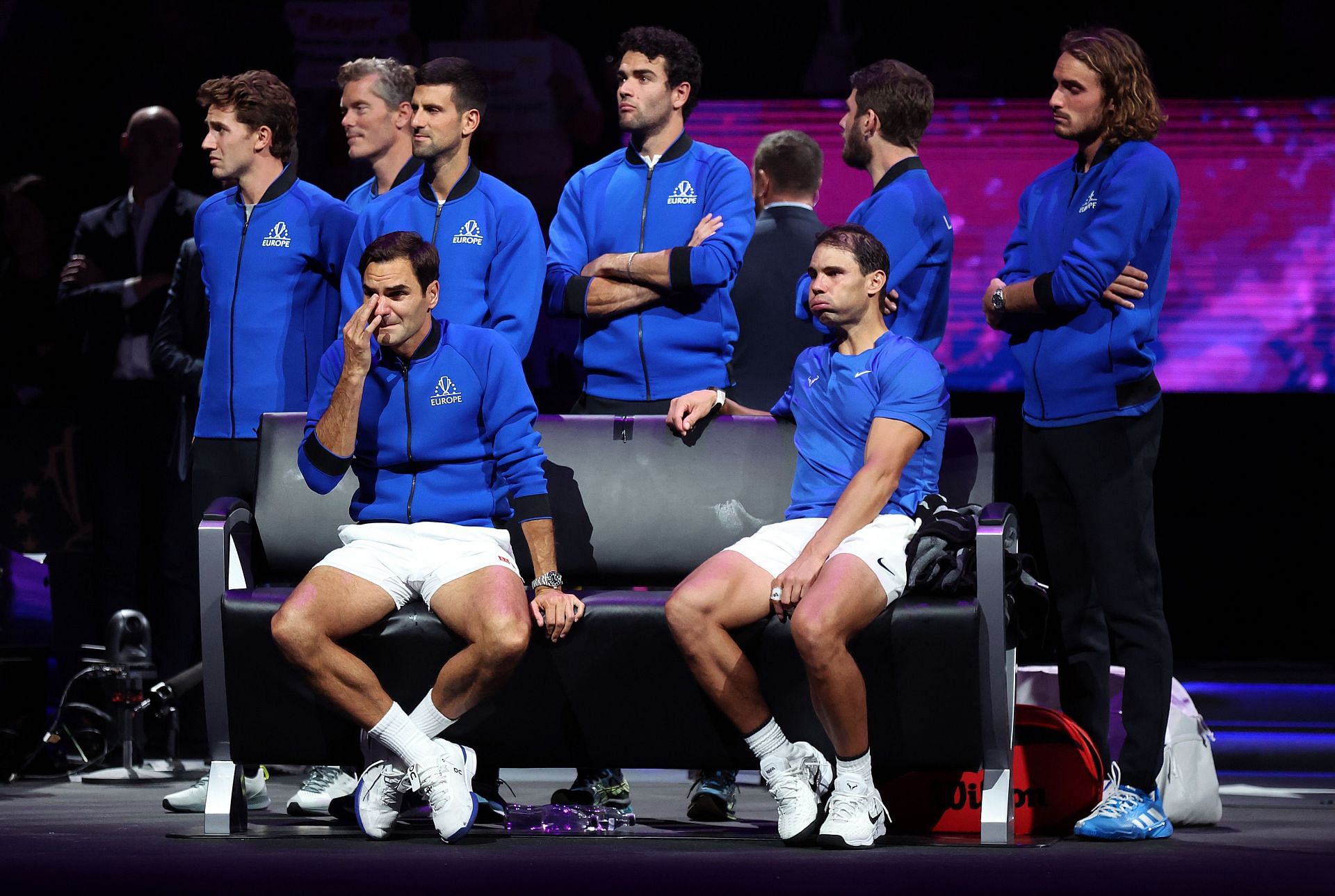 Team Europe at the O2 Arena in London for the 2022 Laver Cup.