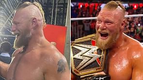 [PHOTO] When Brock Lesnar celebrated with 22-year-old star after winning the WWE Championship