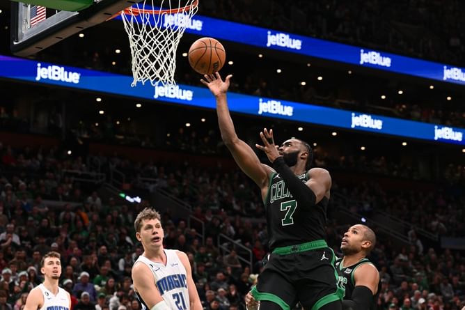 Jaylen Brown’s hilarious moment after he swears in press conference despite his mom telling him not to