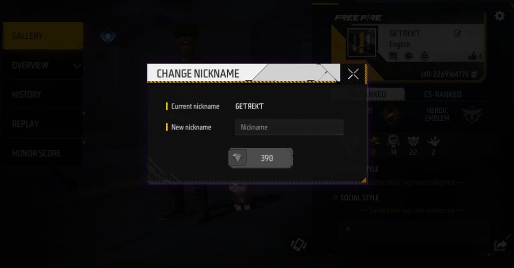 Free Fire nickname styles for girls List of best nicknames