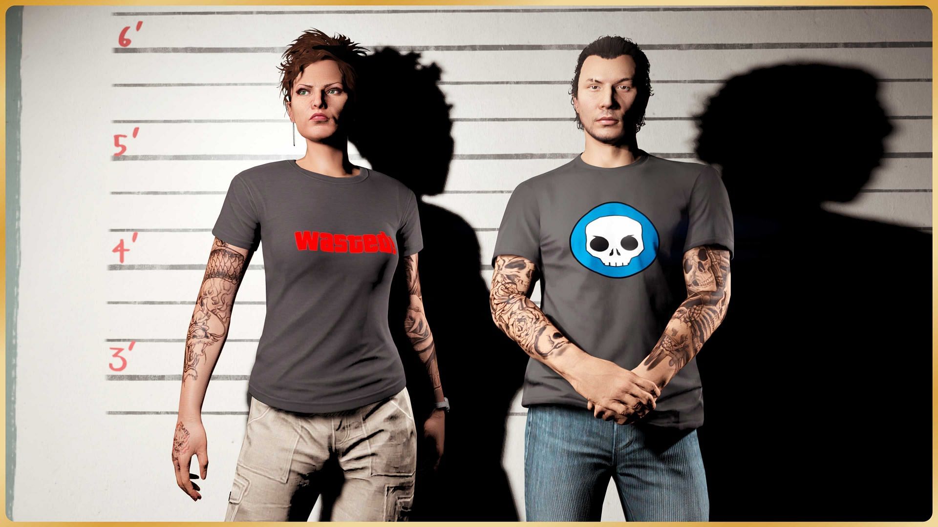 Examples of some free tees (Image via Rockstar Games)