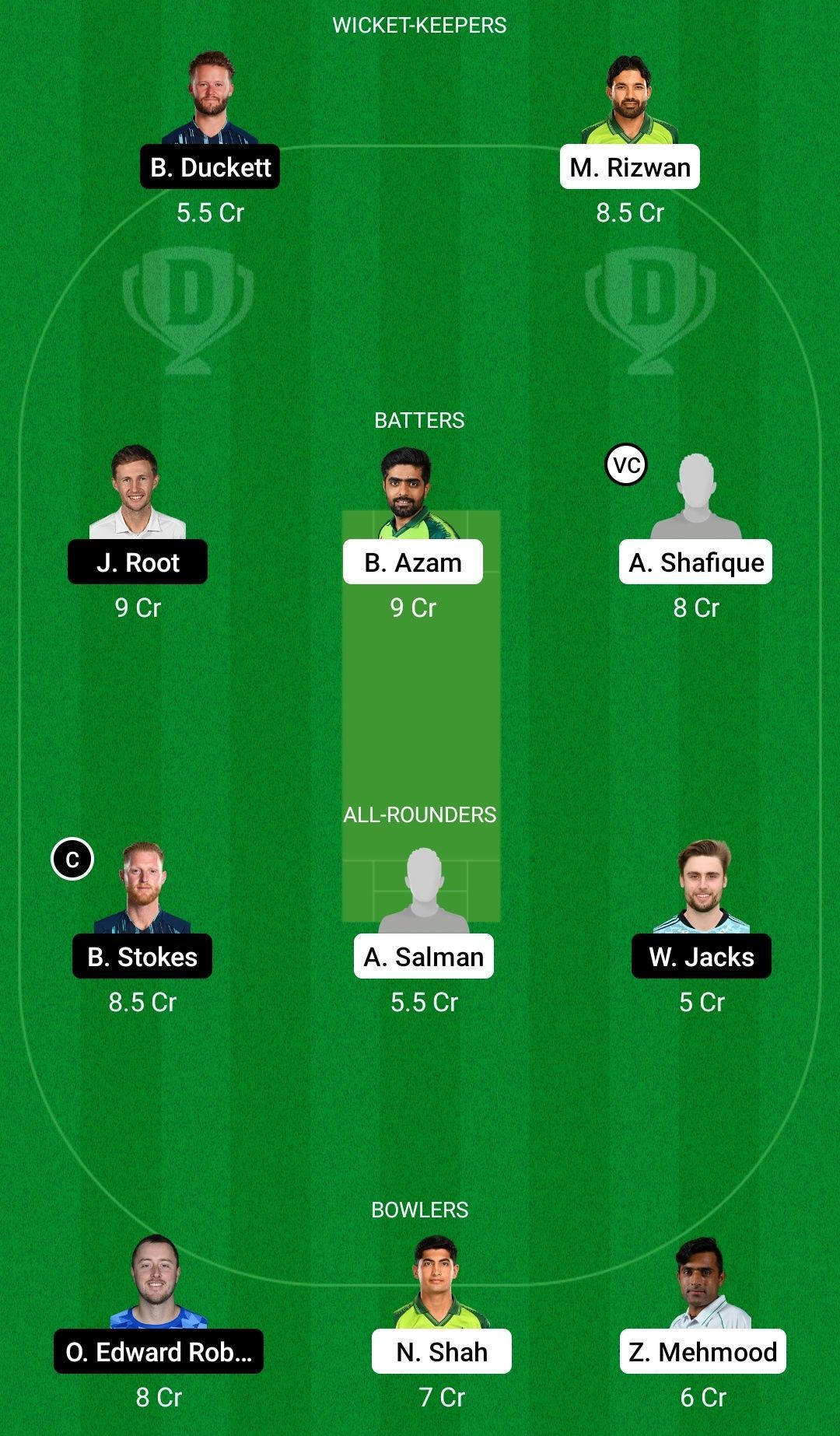 PAK vs ENG Dream11 Prediction Team, Grand League