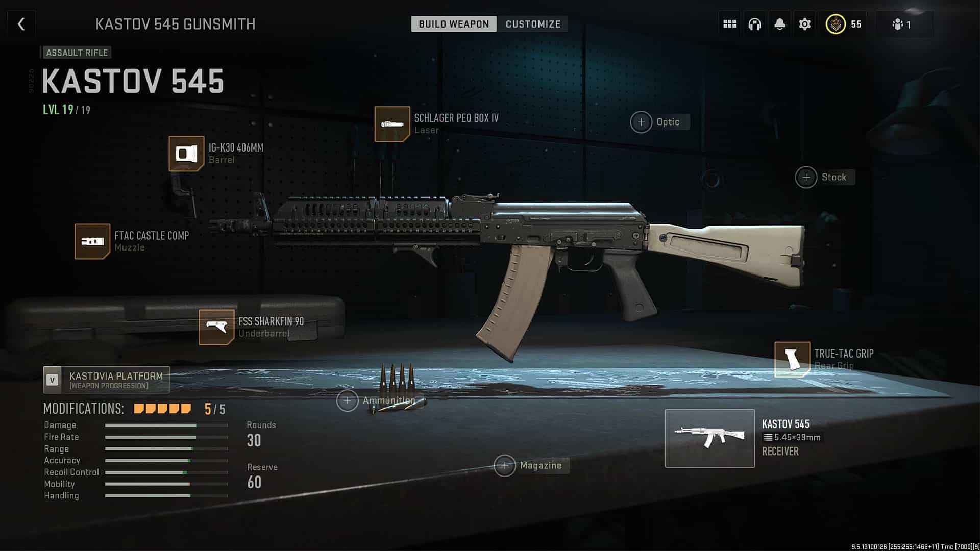 Kastov 545 loadout in MW2 (Image via Activision)