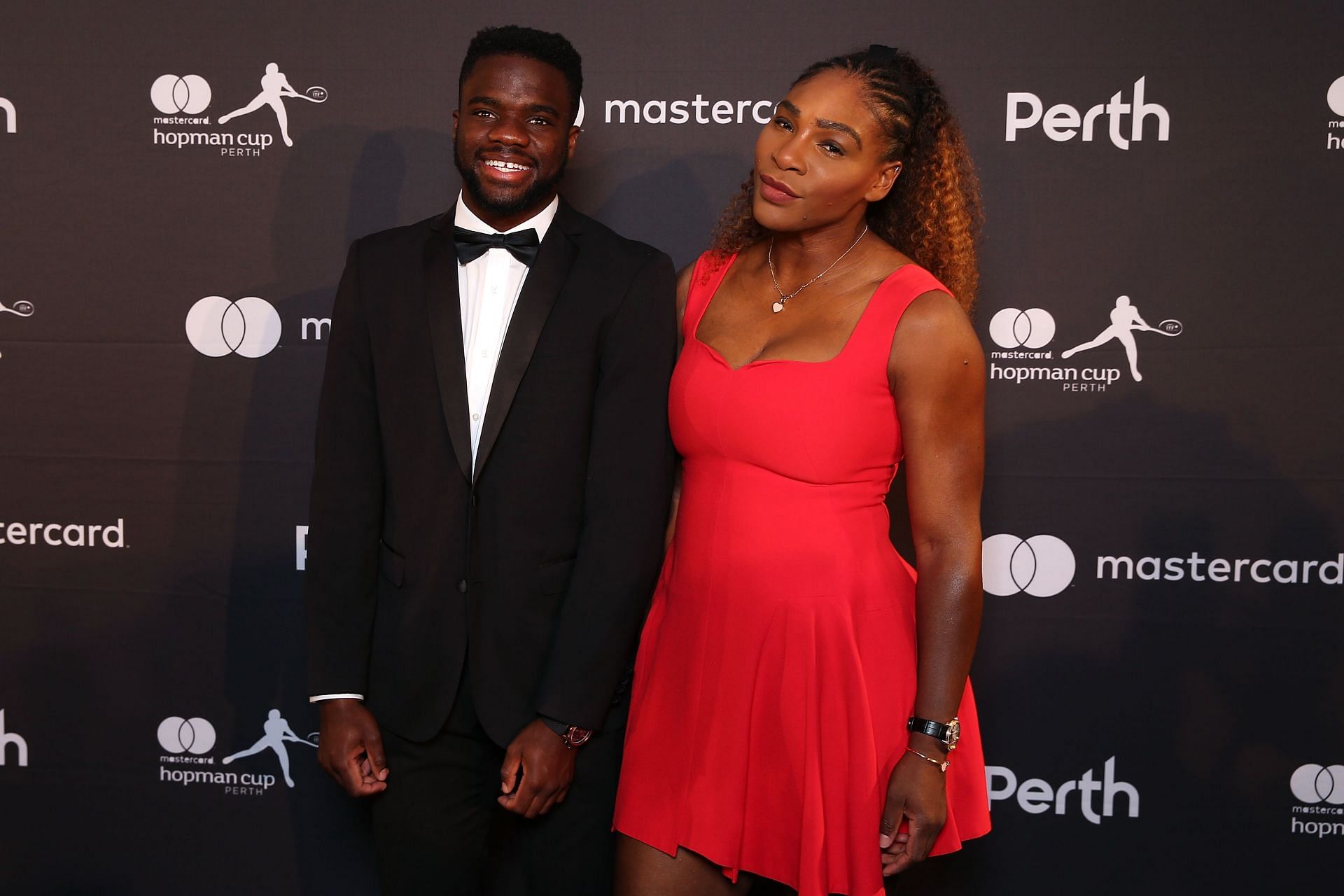 Frances Tiafoe and Serena Williams pictured during the 2019 Hopman Cup.