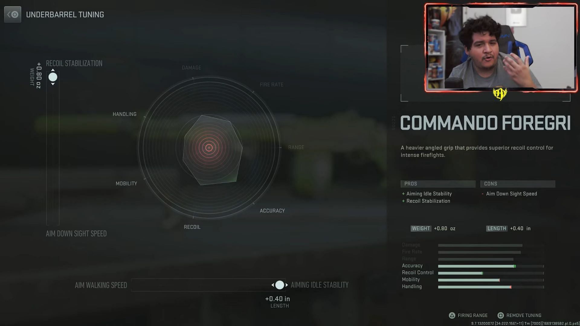 Tuning for Commando Foregrip in Modern Warfare 2 (Image via YouTube/Hero)