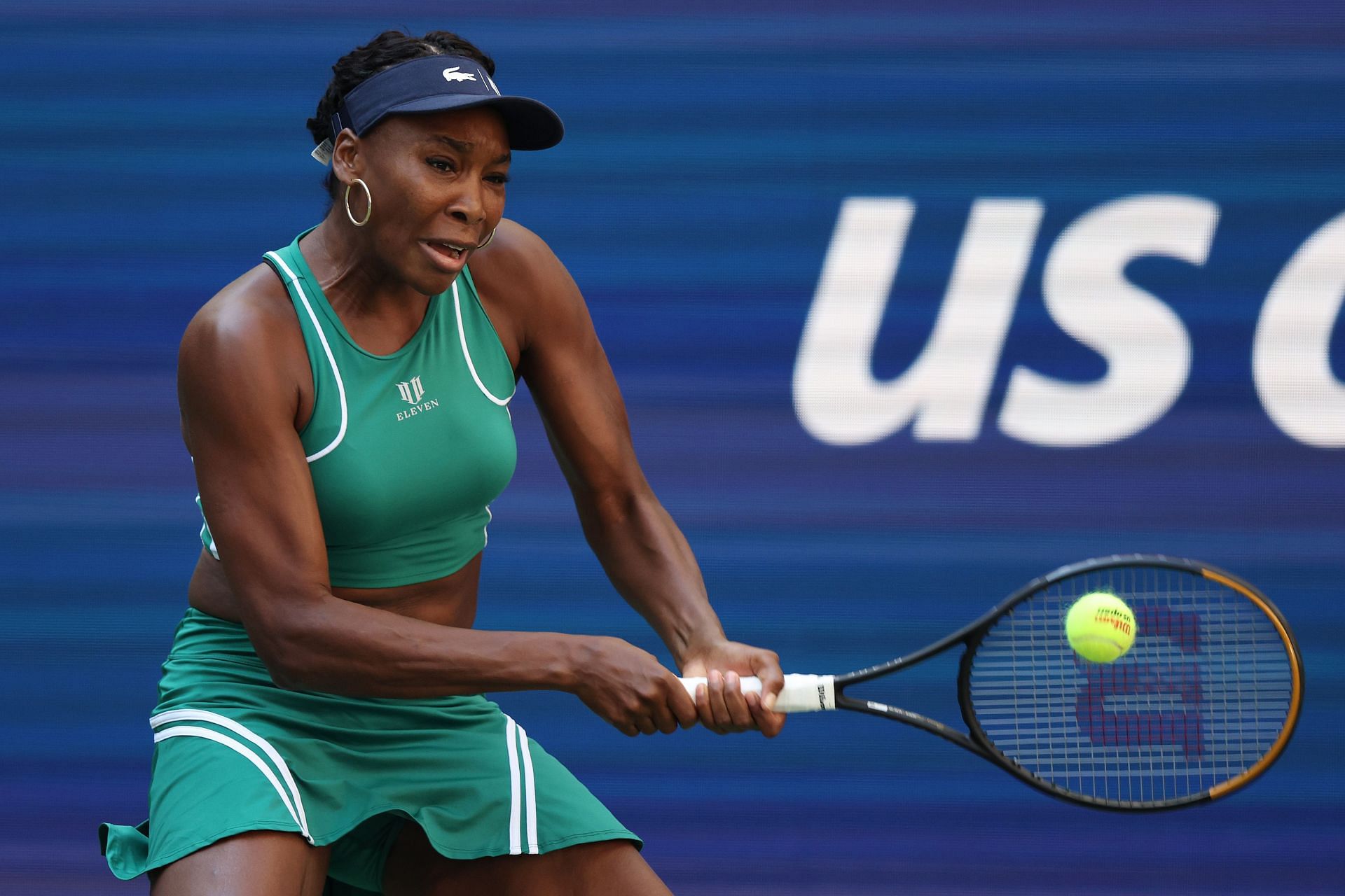 Venus Williams in action at the 2022 US Open