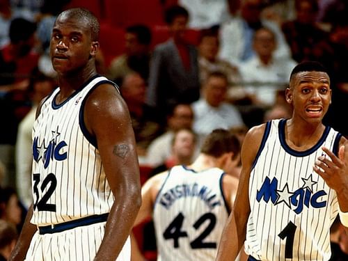 Shaquille O'Neal (left)  and Penny Hardaway