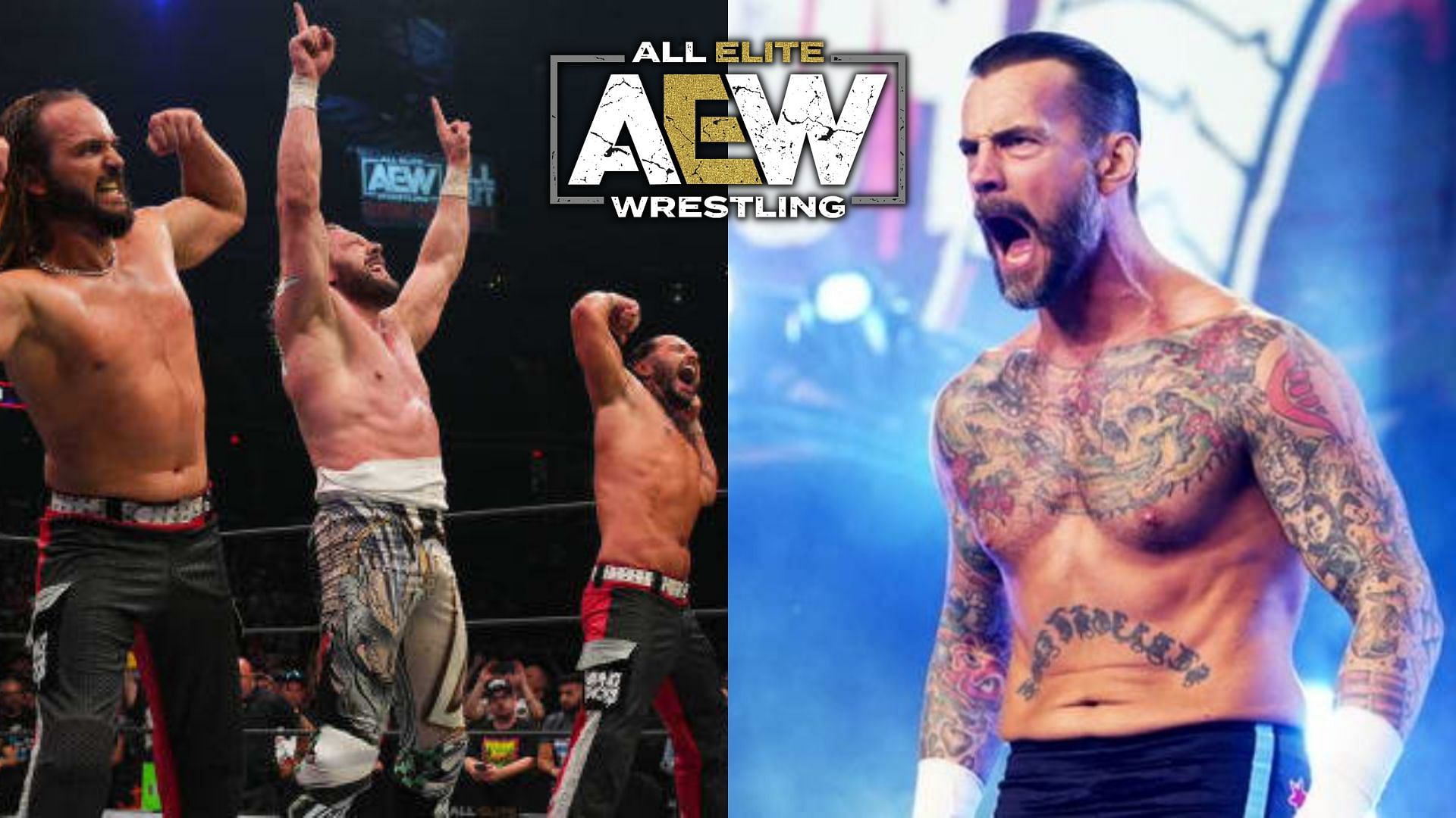 The Elite (left), CM Punk (right)