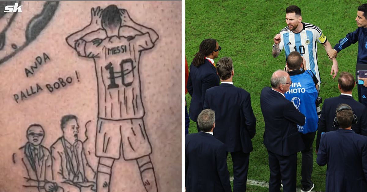 Argentina fan tattoos pose and insult Lionel Messi directed towards Netherlands
