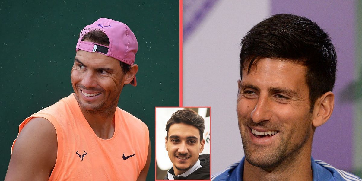 Nadal and Djokovic smiling