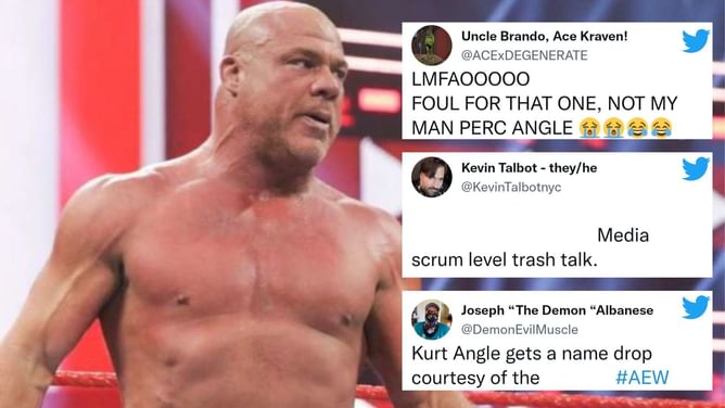 "Media scrum level trash talk" - Wrestling fans stunned by AEW stars roasting WWE veteran's real-life feud with Kurt Angle