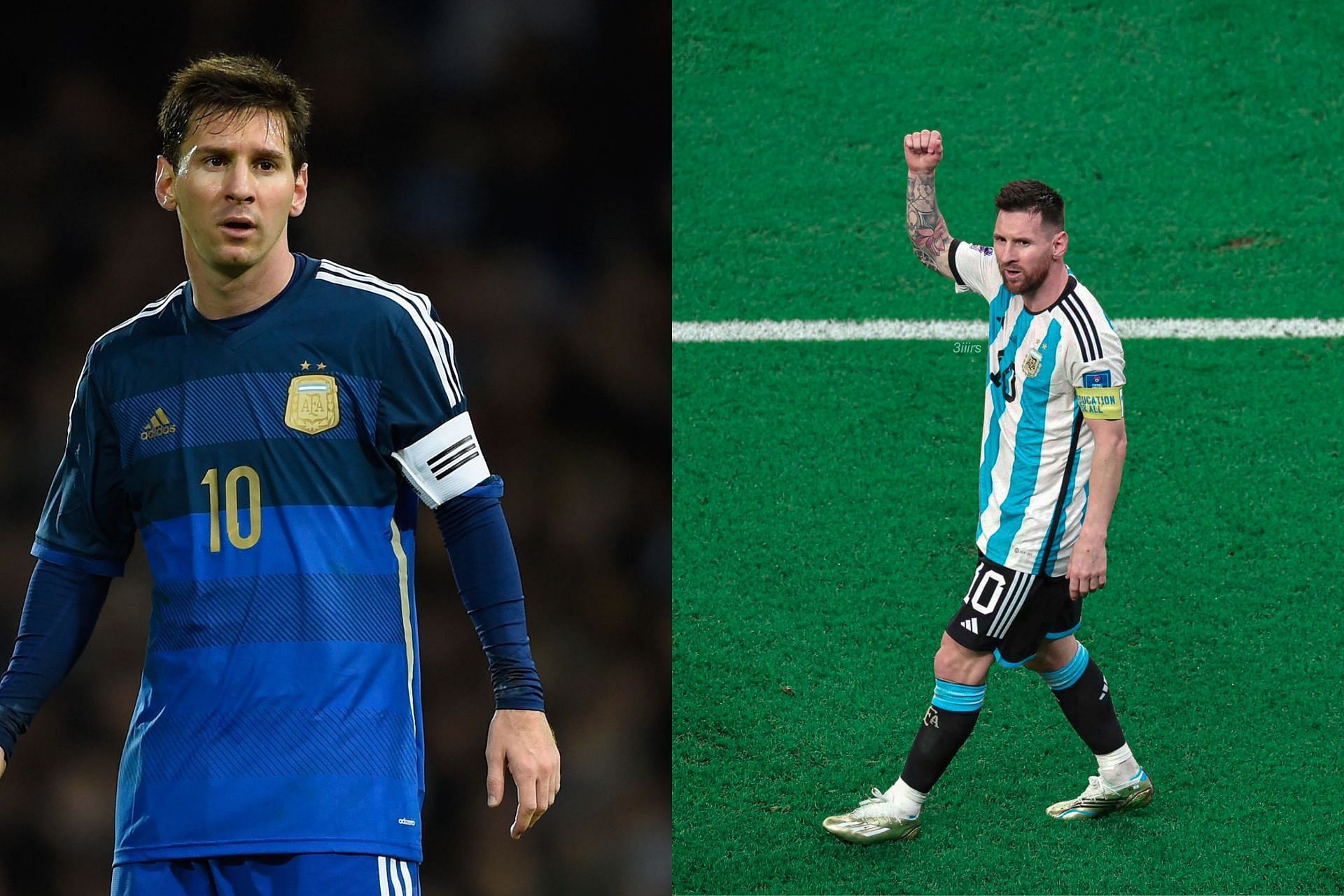 Top four Argentina jerseys wore by Lionel Messi (Image via Sportskeeda)