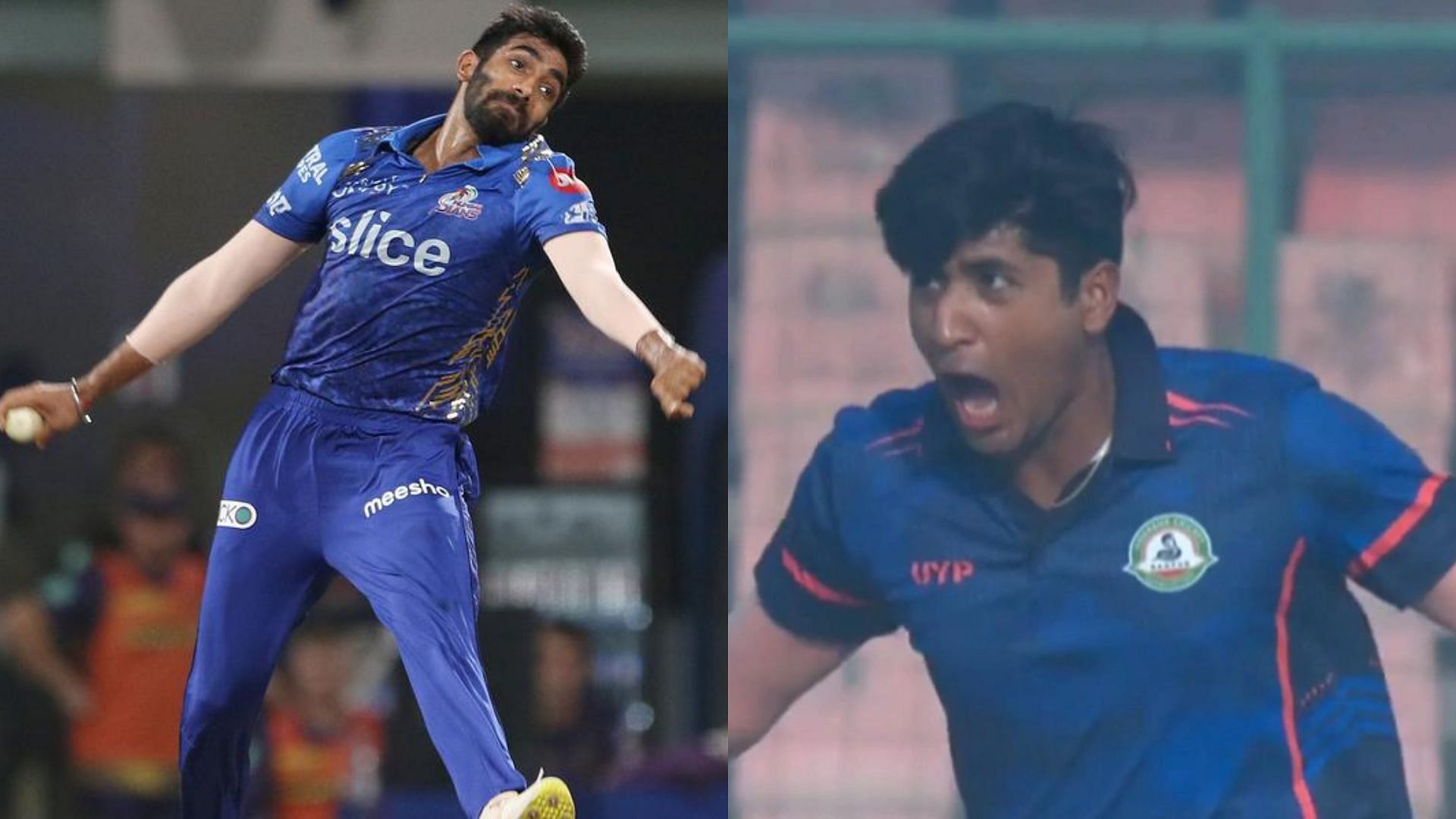 Jasprit Bumrah (L) and Yash Thakur could be a tempting death-over pairing in IPL 2023 (P.C.: iplt20.com &amp; Twitter)