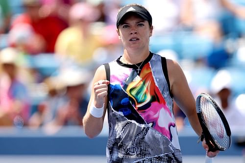 Caty McNally pictured at the Western & Southern Open - Day 5