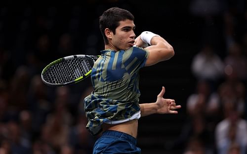 Carlos Alcaraz during the Paris Masters