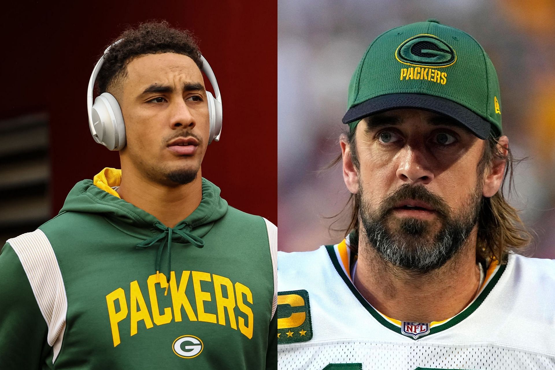 Aaron Rodgers and Jordan Love