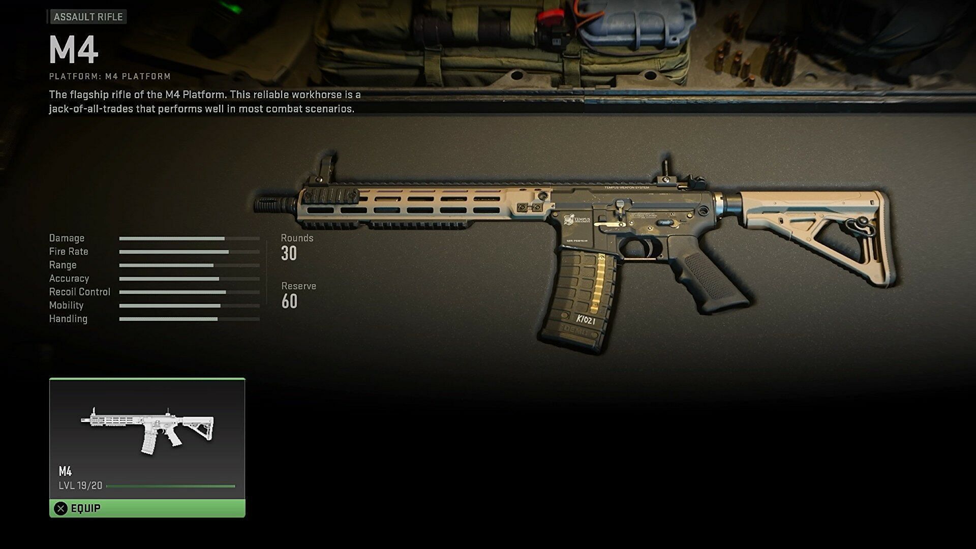 Basic stats of the M4 (Image via Call of Duty: Modern Warfare 2)