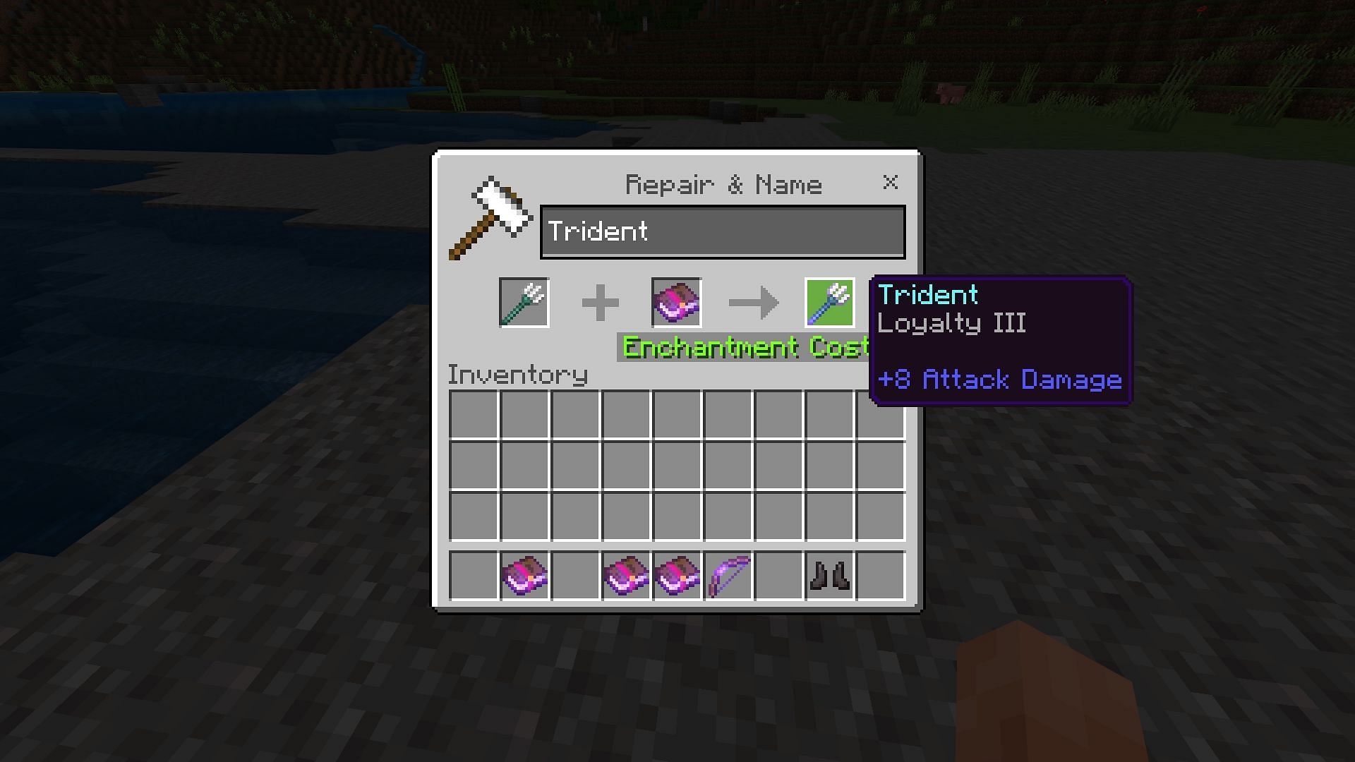 Loyalty is a trident-exclusive enchantment that can bring back a thrown trident in the game (Image via Mojang)