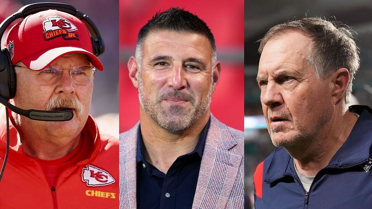 Andy Reid, Mike Vrabel and Bill Belichick