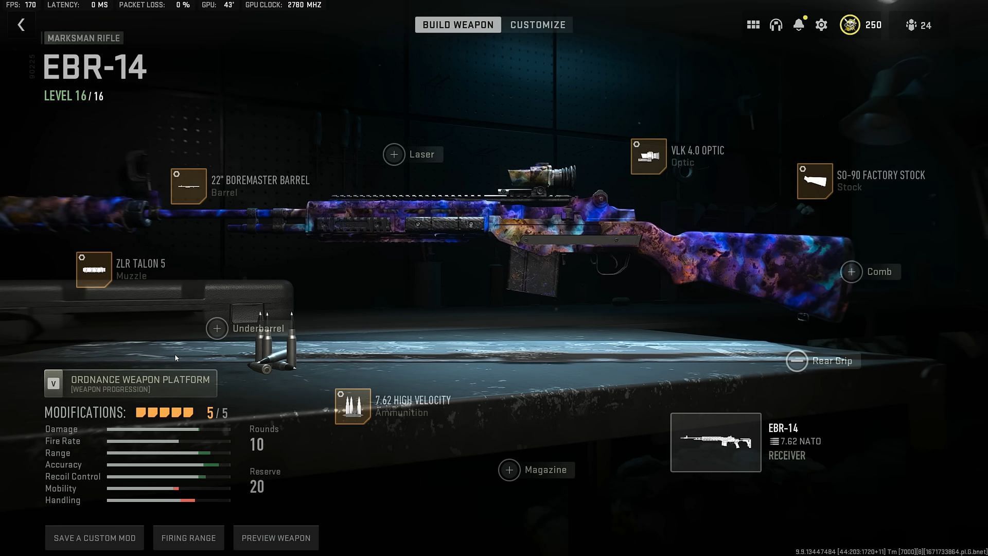 EBR 14 loadout for Season 1 Reloaded (Image via YouTube/Metaphor)