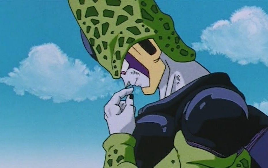 Goku gives Cell a Senzu Bean (Image via Toei Animation)