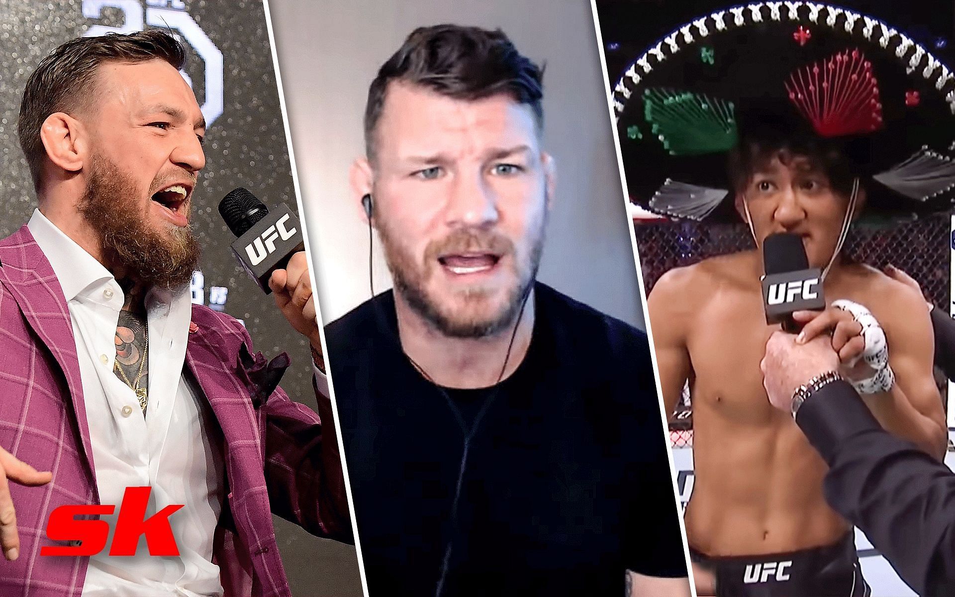 Michael Bisping holds Conor McGregor responsible for Raul Rosas Jr. talking &quot;ridiculously big game&quot; [Images via:  UFC - Ultimate Fighting Championship and Michael Bisping podcast on YouTube]