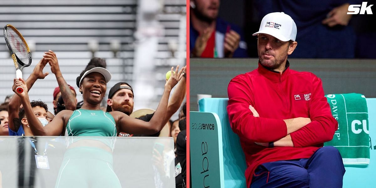 Venus Williams (L) and Mardy Fish